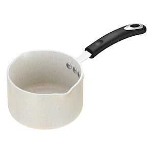 Stone Earth 1.6 Qt. Aluminum Ceramic Nonstick All-In-One Sauce Pan in Warm Alabaster
