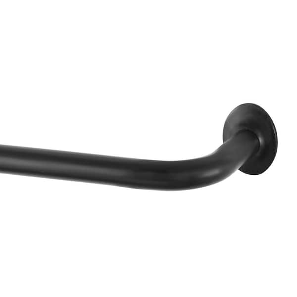 Eclipse 28 - 48 in. Adjustable 5/8 in. Room Darkening Wrap Around Single Curtain Rod in Black