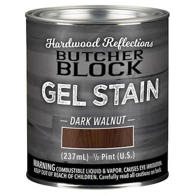1/2-Pint Dark Walnut Oil-Based Satin Interior Butcher Block Wood Gel Stain
