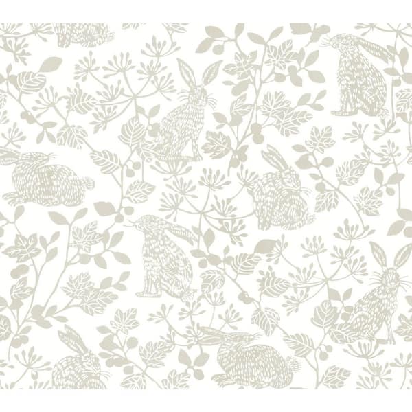 York Wallcoverings 45 sq ft Botanical Bunnies Beige Peel and Stick Non-woven Wallpaper