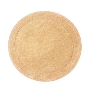 Waterford Collection 100% Cotton Tufted Bath Rug, Machine Wash, 22 in. Round Yellow