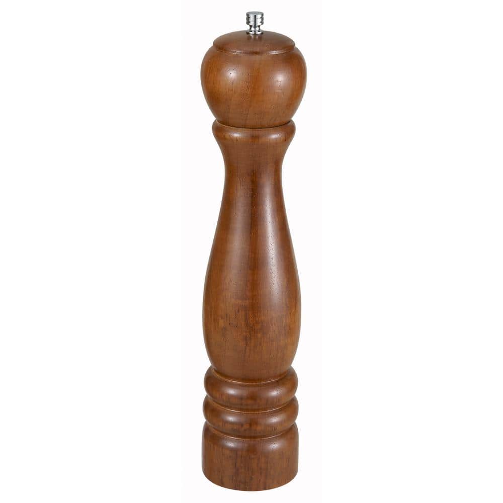 Winco 12 in. Oak Wood Finish Traditional Pepper Mill WPM-12 - The Home ...