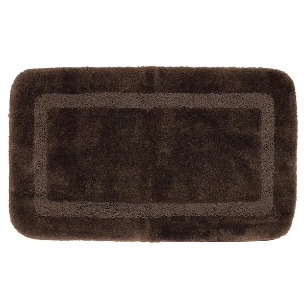 Mohawk Home Facet Chocolate 20 in. x 24 in. Nylon Machine Washable Bath Mat  278884 - The Home Depot