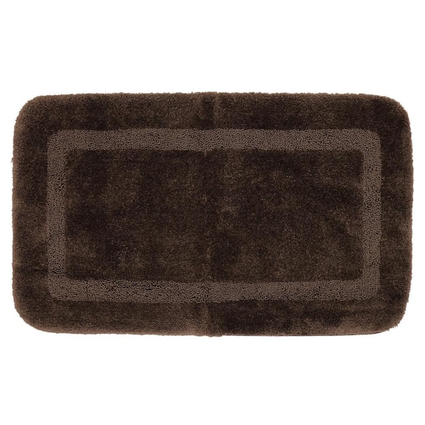 Mohawk Home Facet Chocolate 20 in. x 34 in. Nylon Machine Washable Bath Mat