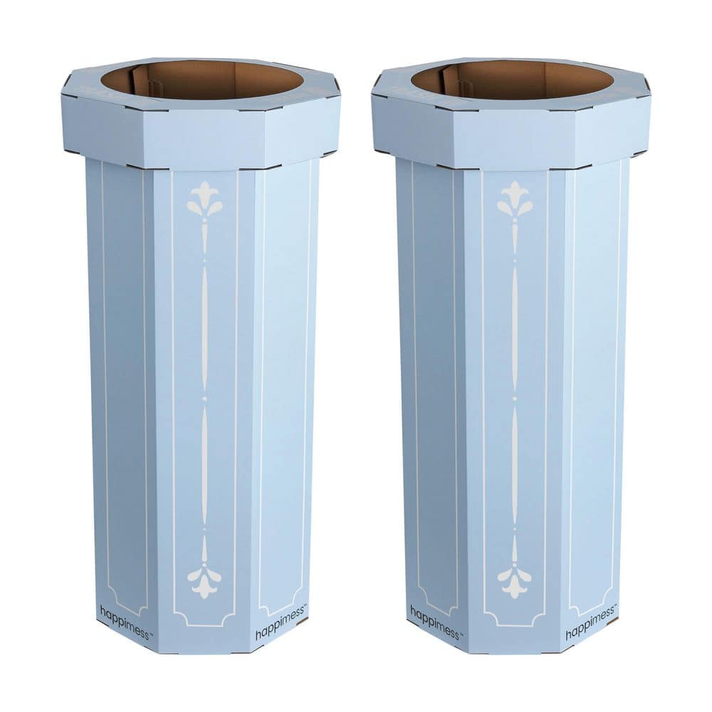 Fleur 25-gal. Bridal Blue Corrugated Cardboard Disposable Trash Can (Set of 2) price history on PriceWatchPro
