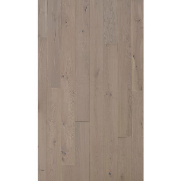 ASPEN FLOORING Take Home Sample - European White Oak Ice Caps Smooth Engineered Hardwood Flooring - 5 in. x 7 in.