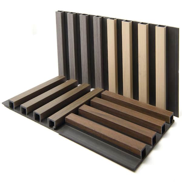 0.7 in. x 5.9 in. x 6.3 in. 4-Colour Samples Pack, PVC Decorative Wall Paneling, Slat Wall Panel for Ceiling and Wall