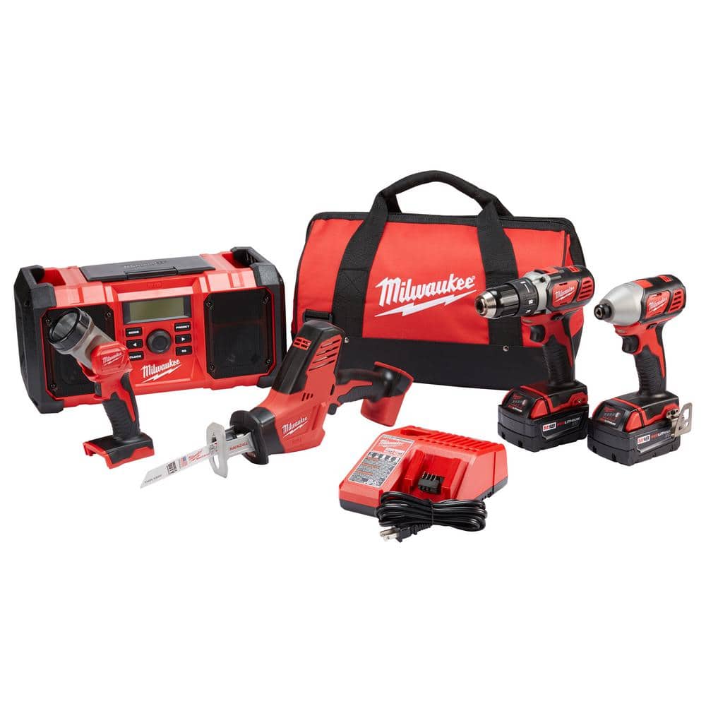 Milwaukee M18 18V Lithium-Ion Cordless Combo Tool Kit (5-Tool) w/(2) 3.0Ah  Batteries, (1) Charger, (1) Tool Bag 2689-25P The Home Depot