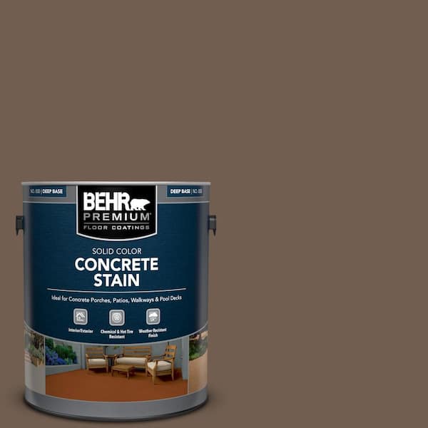 BEHR PREMIUM 1 gal. #PFC-35 Rich Brown Solid Color Flat Interior/Exterior Concrete Stain