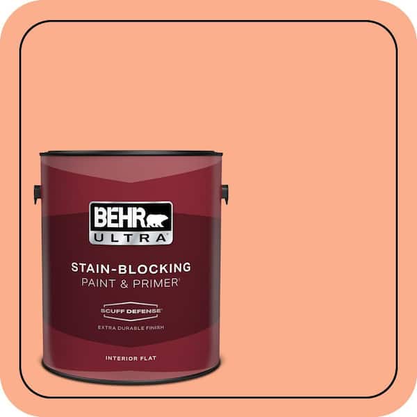 BEHR ULTRA 1 gal. #220B-4 Orange Grove Extra Durable Flat Interior Paint & Primer
