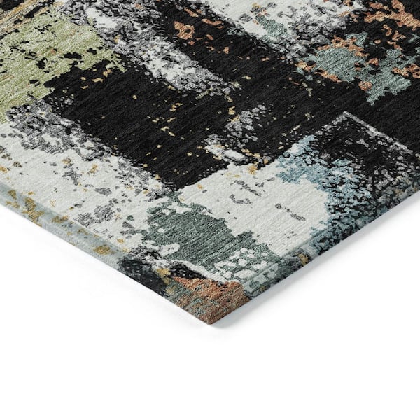 Chantille Machine Washable Indoor/Outdoor Abstract ACN2212 Black 2 ft. 6 in. x 3 ft. 10 in. Area Rug