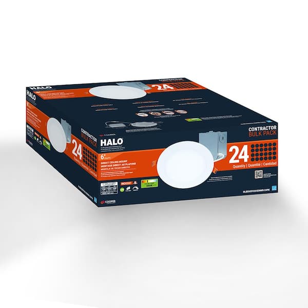 HLBE 6 in. Ultra-Slim Downlight 3000K Fixed CCT New Construction/Remodel Integrated LED Recessed Light Kit 24PK