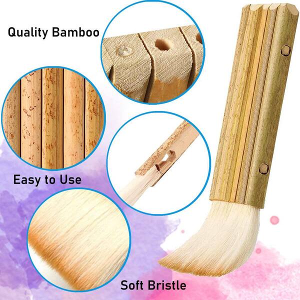 Stencil Brushes for Acrylic Paint, 6Pcs Wooden Handle Bristle Brush  Watercolor Paint Brushes Oil Painting Brush for DIY Crafts Card Making