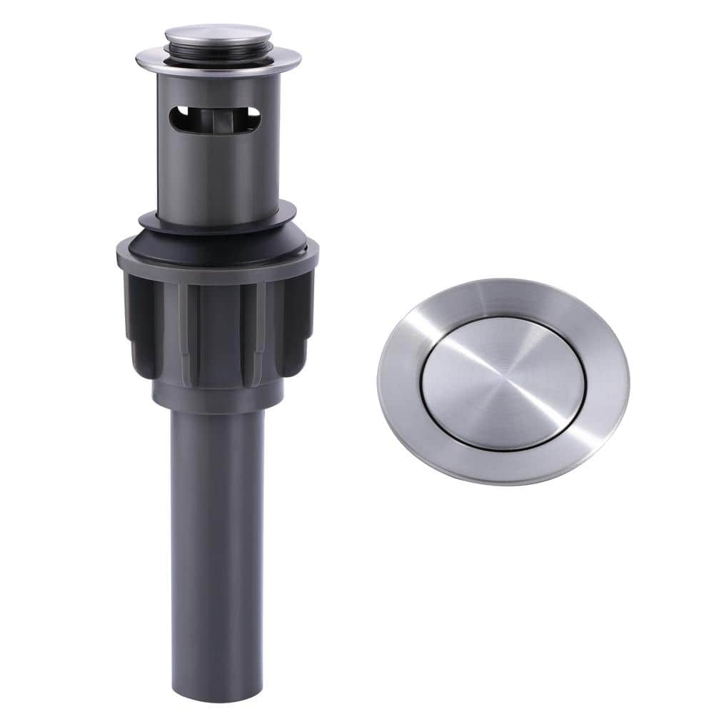 Brushed Nickel Pop-Up Bathroom Sink Drain with Overflow
