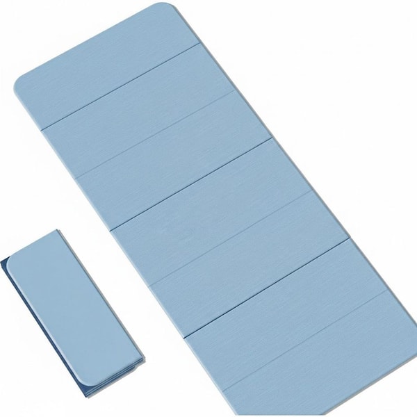 70 ft. Blue TPE 7-Fold Design Non-Slip Folding Exercise Mat Plush 1/2 Inch Thick for Yoga Pilates Home Gym