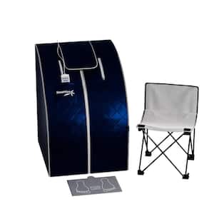 1-Person Indoor Infrared Sauna with Chair and Mat in Blue