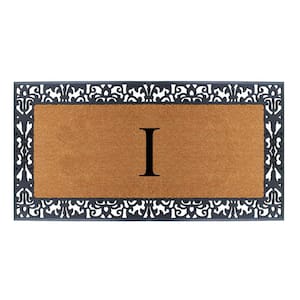 A1 Home Collections A1hc Dirt Trapper Black/Beige 23 in. x 38 in. Rubber and Coir Heavy Weight Large Monogrammed Y Doormat