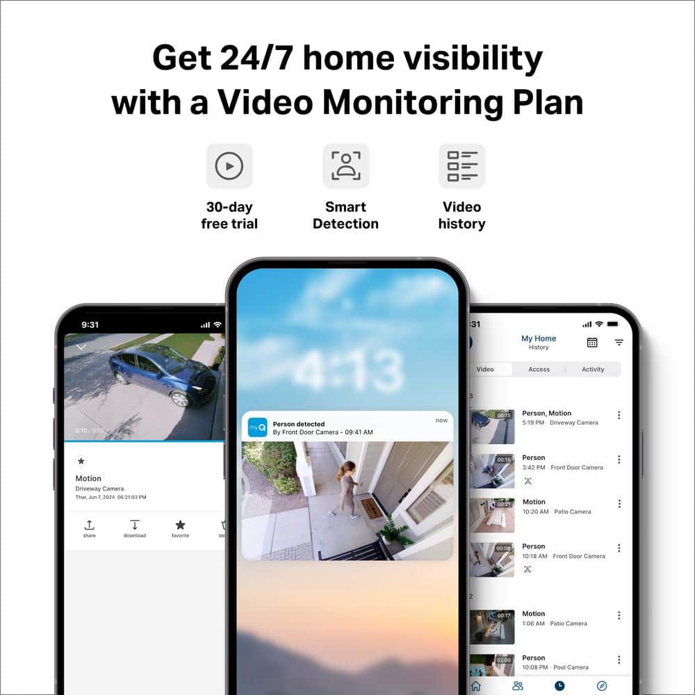 myQ Smart White Wireless Outdoor Security Camera with Night Vision