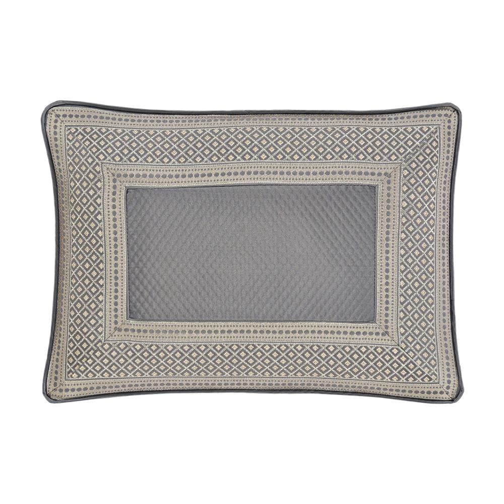 Excel French Blue Polyester Border Boudoir Decorative Throw Pillow 13 in. L