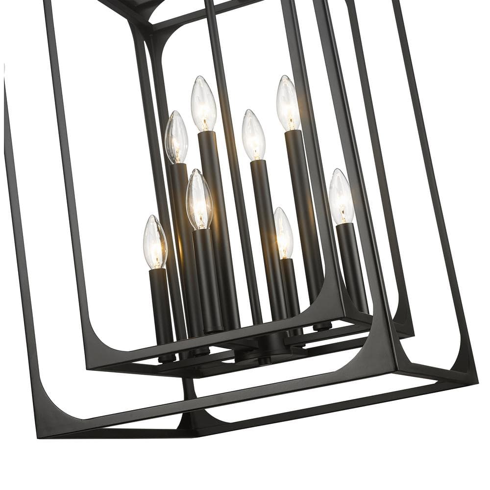 Easton Matte Black 8-Light Steel Chandelier