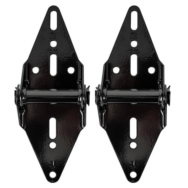 IDEAL SECURITY Black Black Garage Door Hinge for Bottom and Second Panels, Hinge 1 (2-Pack)