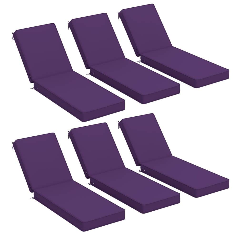 80 x 26 x 4 in. Outdoor Chaise Lounge Cushion Waterproof Patio Beach Pool Replacement Cushion Only Purple (6-Pack) price history on PriceWatchPro