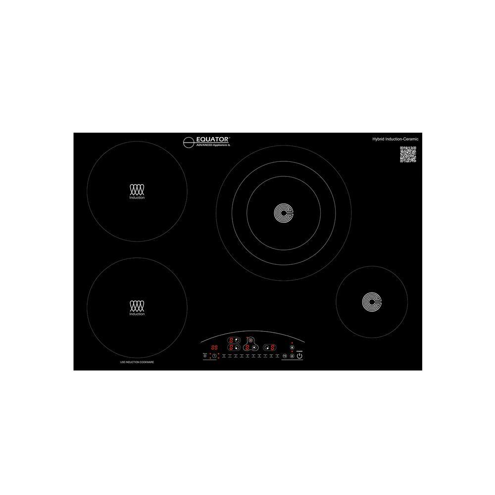 Equator 30" Black Ceramic-Induction 4 Burner Cooktop with Touch Control
