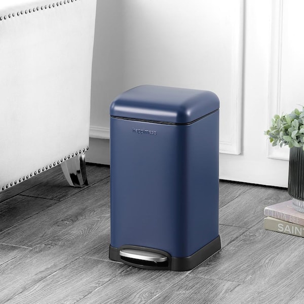 Betty Retro Mini 3.2-Gal. Step-Open Trash Can, Denim Blue