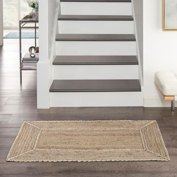 Terrazzo Jute Natural Grey 2 ft. x 3 ft. Solid Contemporary Area Rug