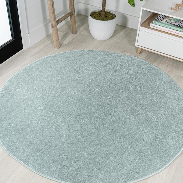 JONATHAN Y Haze Solid Low-Pile Classic Blue 5 ft. Round Area Rug SEU100F-5R  - The Home Depot