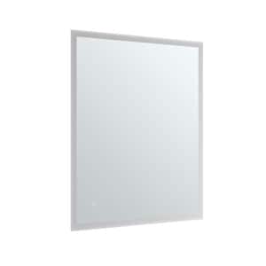 30 in. W x 36 in. H Small Rectangular Frameless LED Anti-Fog Ceiling Wall Mount Bathroom Vanity Mirror in Silver