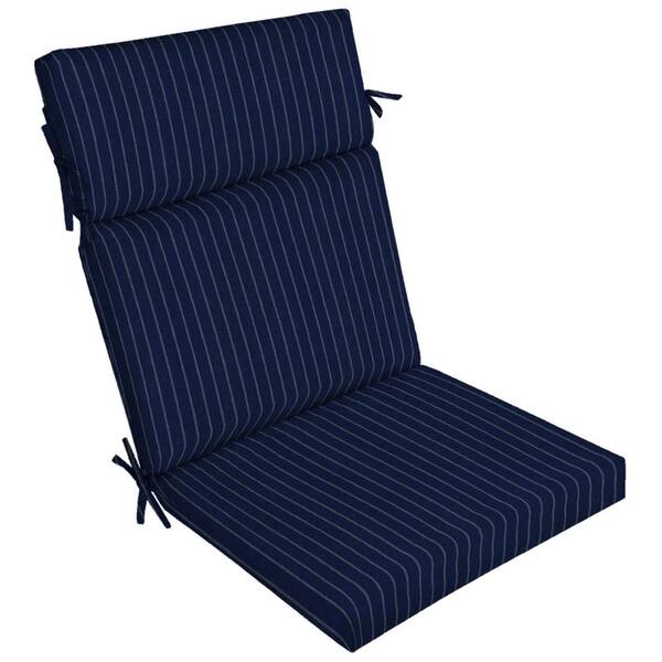 ARDEN SELECTIONS 21 in. x 20 in. Dining Chair Cushion in Navy Woven Stripe