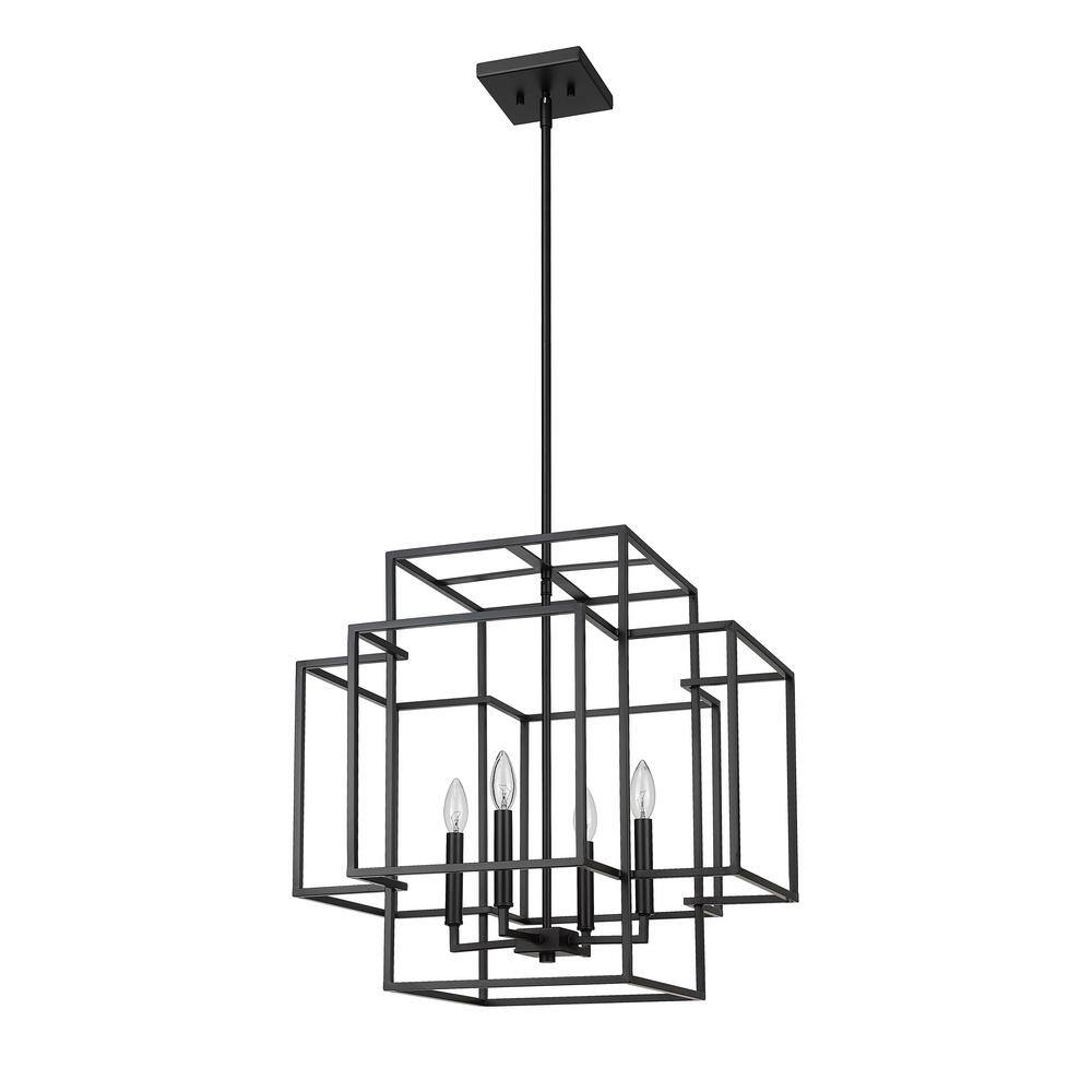 Titania 22" Matte Black Contemporary Indoor/Outdoor Pendant