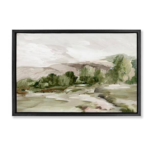 Stupell Industries Tree Line From Afar by Lera Black Floater Frame Nature Graphic Art Print 17 in. x 25 in.