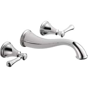 Cassidy 2-Handle Wall Mount Bathroom Faucet Trim Kit in Chrome [Valve not Included]