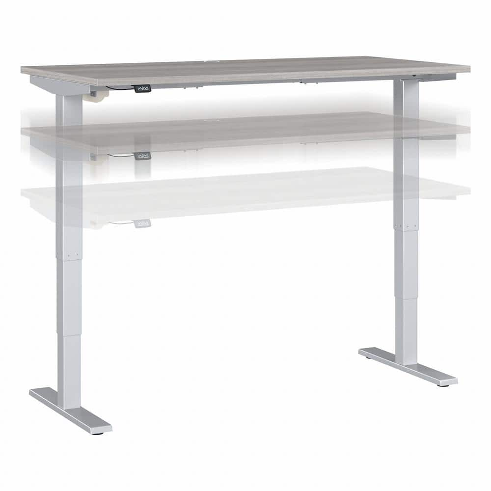 UPC 042976180447 product image for Move 40 Series 59.45 in. Rectangular Platinum Gray/Cool Gray Metallic Desk with  | upcitemdb.com