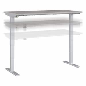 Move 40 Series 59.45 in. Rectangular Platinum Gray/Cool Gray Metallic Desk with Adjustable Height