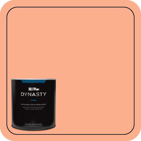 BEHR DYNASTY 1 qt. #220B-4 Orange Grove Satin Enamel Interior Stain-Blocking Paint & Primer