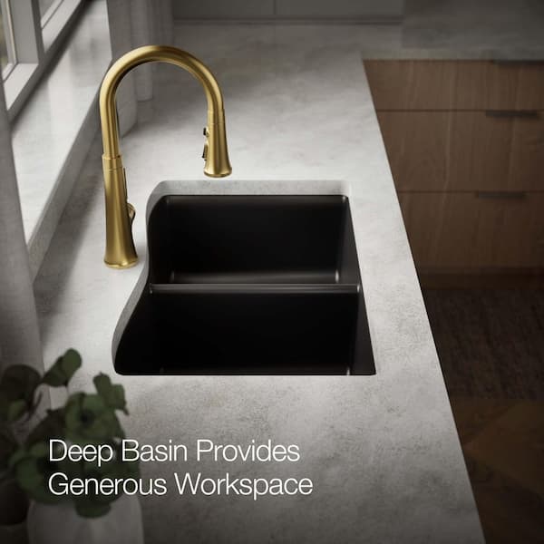KOHLER Kennon 33 in. Drop-In 1-Hole Double Bowl Neoroc Granite