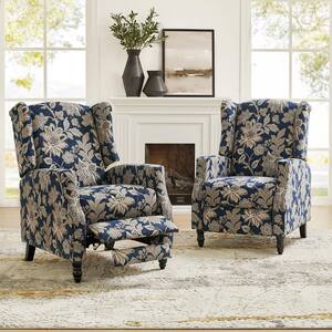 JAYDEN CREATION Celia Navy Fabric Standard (No Motion) Recliner