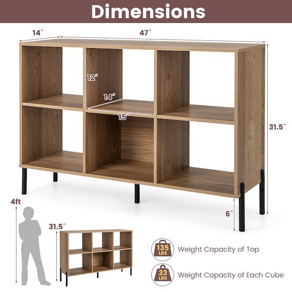 BOOKCASES, Wood Stained Box Floating Shelves,cube Shelves