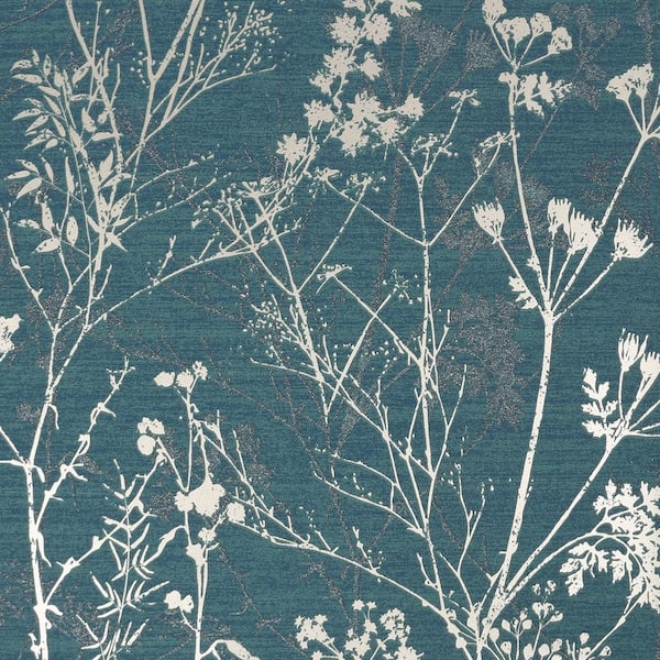 Super Fresco Hedgerow Teal Unpasted Removable Peelable Paper Wallpaper