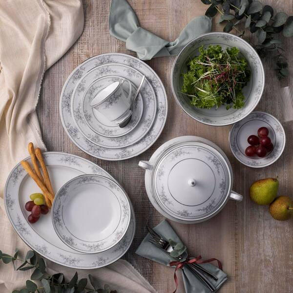 Noritake Sweet Leilani 8 fl. oz. (White) Porcelain Cups, (Set of 4