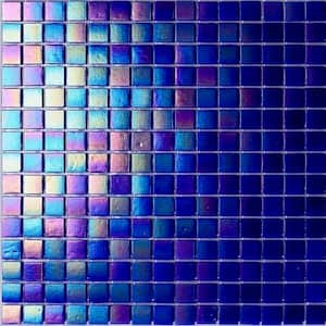 Nacreous 12 in. x 12 in. Glossy Royal Blue Glass Mosaic Wall and Floor Tile (20 sq. ft./case) (20-pack)
