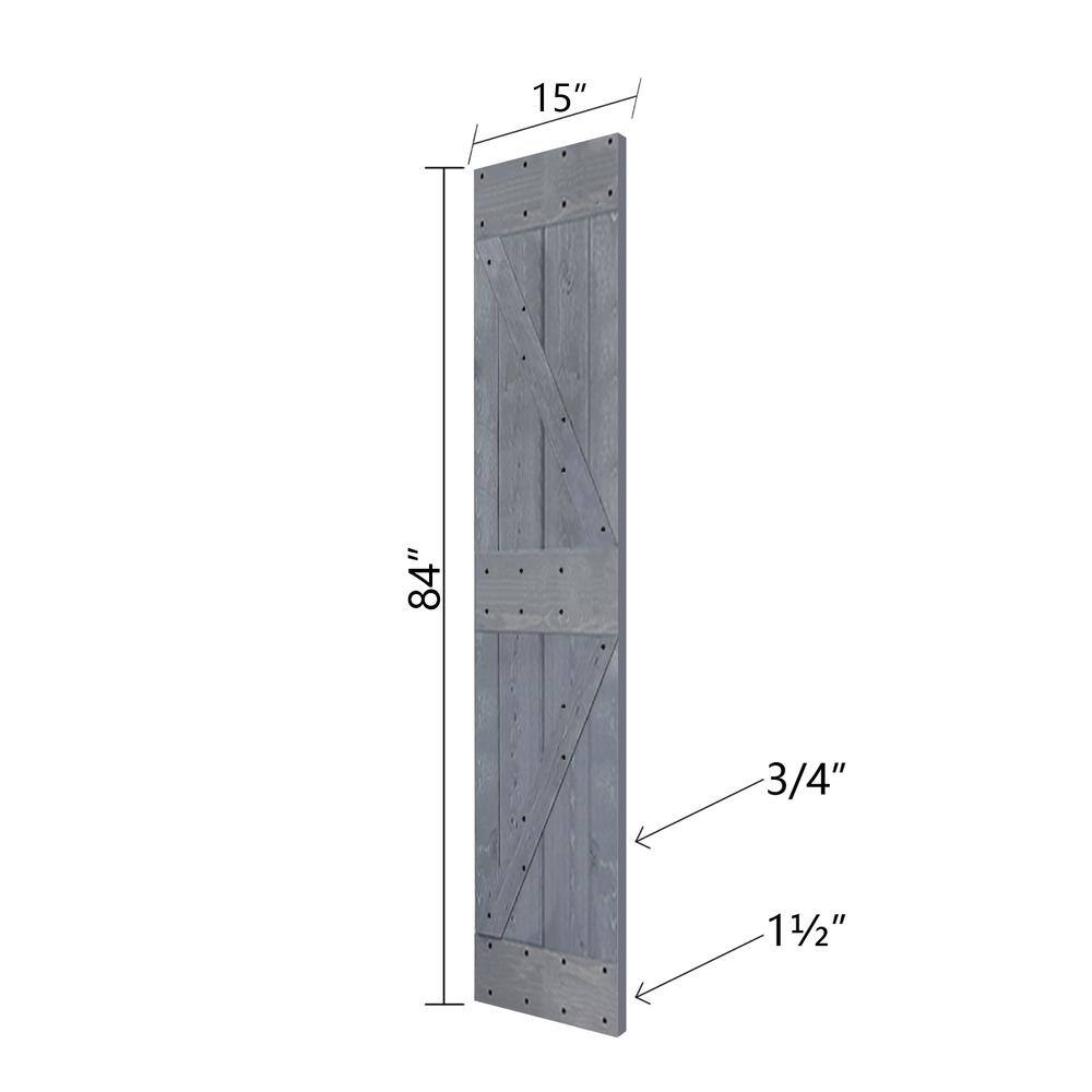 Dark Gray Finished Solid Spruce Bi-Fold Barn Door 60" x 84"