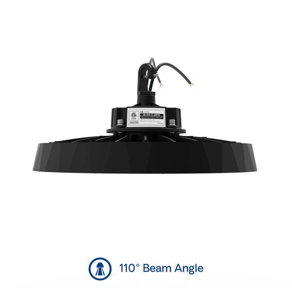 InfiBrite 12.8 in. 5000K Daylight 38,400 Lumens 240-Watt Integrated LED Dimmable Wet Rated Black High Bay Light 100-277 Volt