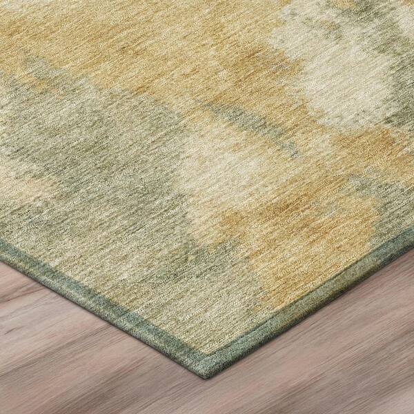 Chantille Machine Washable Indoor/Outdoor Abstract ACN3017 Gold 2 ft. x 7 ft. Runner Rug
