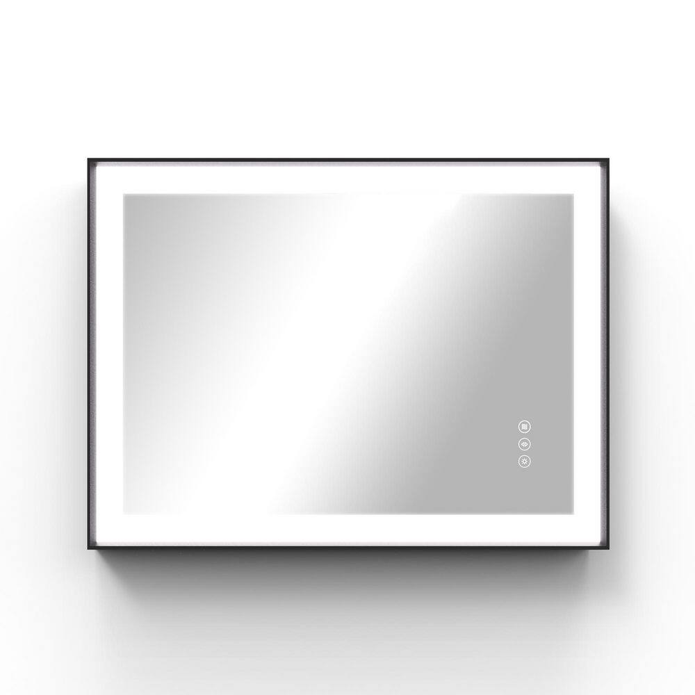 48 in. W x 36 in. H Rectangular Black Framed LED Lighted Antifog Dimmable Wall Mount Bathroom Vanity Mirror in Black price history on PriceWatchPro