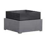 22 in. x 15 in. Square Magnesium Oxide Wood Burning Sentinel Fire Pit in Dark Gray Cement