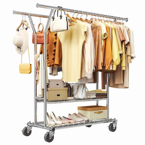 LIFE FURNITURE　IRON HANGER RACK Amazon.com: IRONCK Garment Racks with Shelves 4 Drawers and